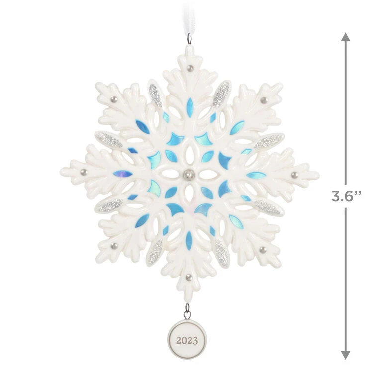Hallmark Snowflake 2023 Porcelain Ornament 5 Hallmark Snowflake 2023 Porcelain Ornament - Image 3