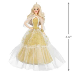 Hallmark 2023 Holiday Barbie™ Ornament -Ornament Shop White Holiday Barbie Doll Keepsake Ornament 2199QXR8209 03