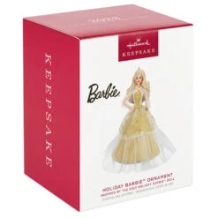 Hallmark 2023 Holiday Barbie™ Ornament -Ornament Shop White Holiday Barbie Doll Keepsake Ornament 2199QXR8209 04
