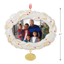 Hallmark A Beautiful Year 2023 Metal Photo Frame Ornament 10 Hallmark A Beautiful Year 2023 Metal Photo Frame Ornament -Ornament Shop White Wreath Picture Frame Keepsake Ornament 1999QGO2617 03