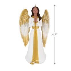 Hallmark Angel Of Adoration Ornament -Ornament Shop White and Gold Angel Keepsake Ornament 1999QSM7857 03