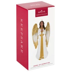 Hallmark Angel Of Adoration Ornament -Ornament Shop White and Gold Angel Keepsake Ornament 1999QSM7857 04