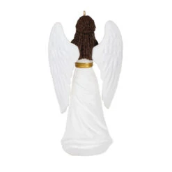 Hallmark Angel Of Adoration Ornament -Ornament Shop White and Gold Angel Keepsake Ornament 1999QSM7857 06